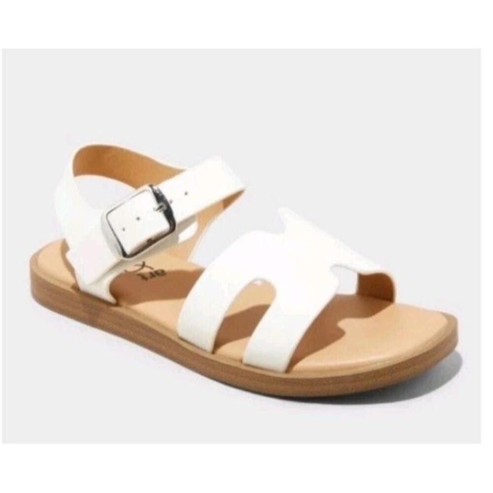 Art Class Kids' Mari Ankle Strap Sandals White Open Toe Buckle Closure